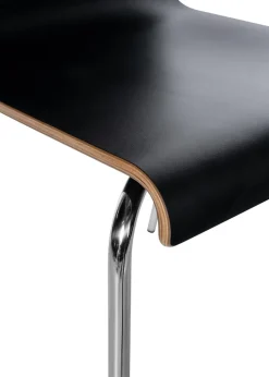 CLP Stuhl stapelbar Gahanna, Stapelstuhl aus Formholz mit HPL-Laminat, Stahlgestell verchromt belastbar bis 150 kg, Esszimmer und Büro