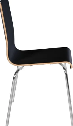 CLP Stuhl stapelbar Gahanna, Stapelstuhl aus Formholz mit HPL-Laminat, Stahlgestell verchromt belastbar bis 150 kg, Esszimmer und Büro
