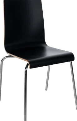 CLP Stuhl stapelbar Gahanna, Stapelstuhl aus Formholz mit HPL-Laminat, Stahlgestell verchromt belastbar bis 150 kg, Esszimmer und Büro