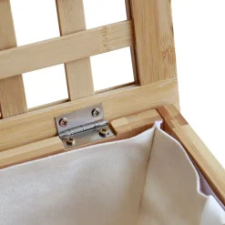 CLP Wäschebox für Schmutzwäsche Lenca, Wäschesammler Holz Wäschesack 90L waschbar herausnehmbar, Bambusrahmen für Badezimmer