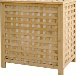 CLP Wäschebox für Schmutzwäsche Ronthy, Wäschesammler Holz Wäschesack 70L waschbar herausnehmbar, Bambusrahmen für Badezimmer