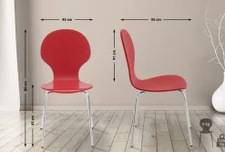 CLP 16 x Stapelstuhl DIEGO ergonomisch geformter Konferenzstuhl mit Holzsitz und stabilem Metallgestell I In verschiedenen Farben erhältlich