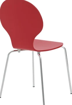 CLP 16 x Stapelstuhl DIEGO ergonomisch geformter Konferenzstuhl mit Holzsitz und stabilem Metallgestell I In verschiedenen Farben erhältlich