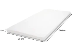 6cm Memoryfoam-Matratzentopper MCW-E63, Topper Matratzenauflage Matratzenschoner ~ 90x200cm Viscoschaum