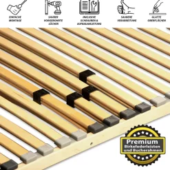 Coemo BASIC Lattenrost 90x210cm starr nicht verstellbar LANG