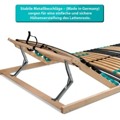 Coemo 7 Zonen Lattenrost DRÖMSON 70 x 200 cm Kopfteil verstellbar