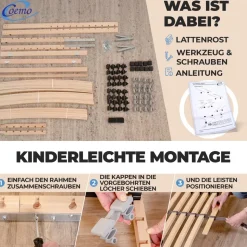 Coemo 7-Zonen Lattenrost ERGO K 100x220 verstellbar Überlänge 32 Leisten