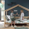 Dallas 1 Hausbett mit seitlicher Umrandung 90 x 200 cm Liegefläche, Natur