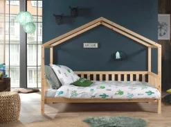 Dallas 1 Hausbett mit seitlicher Umrandung 90 x 200 cm Liegefläche, Natur