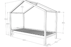 Dallas 3 Hausbett 90 x 200 cm Liegefläche, Natur