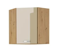 Eckhängeschrank 60x60 Eiche Artisan Cappuccino Hochglanz Küchenzeile Küchenblock