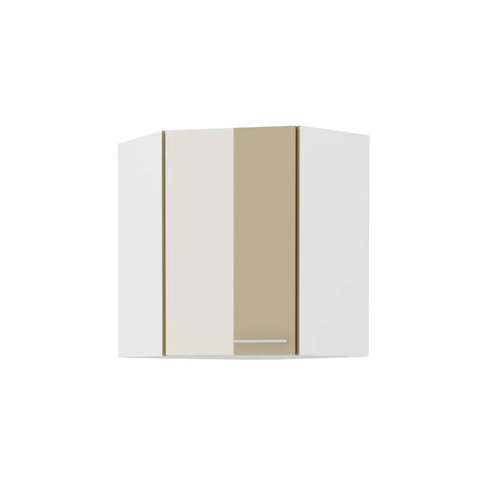 Eckhängeschrank 60x60 Lara Cappuccino Hochglanz Küchenzeile Küchenblock Küche