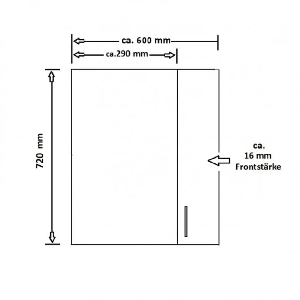 Eckhängeschrank 60x60 Lara Cappuccino Hochglanz Küchenzeile Küchenblock Küche