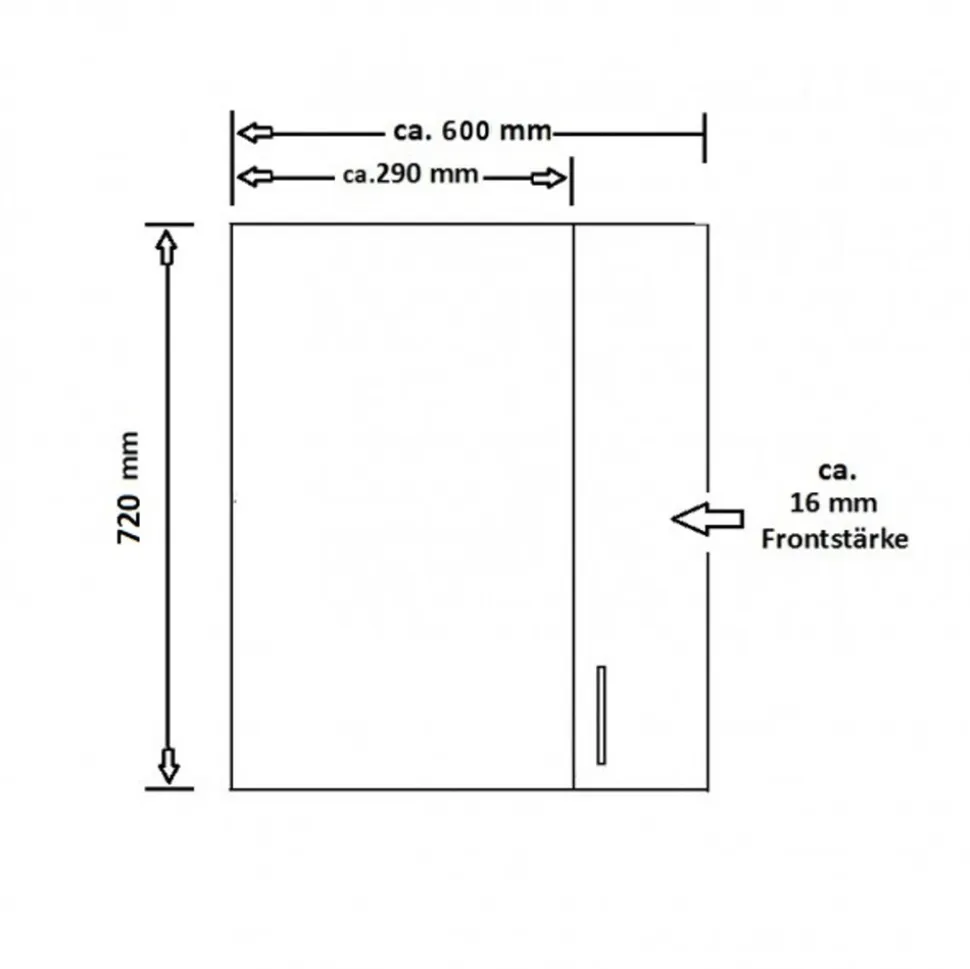 Eckhängeschrank 60x60 Lara Cappuccino Hochglanz Küchenzeile Küchenblock Küche