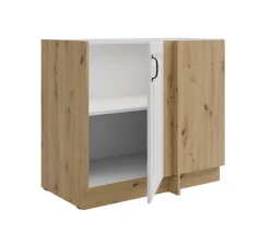 Eckunterschrank 105cm Stilo Weiß Eiche Artisan Küchenzeile Küchenblock Küche
