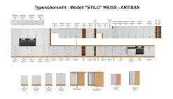 Eckunterschrank 105cm Stilo Weiß Eiche Artisan Küchenzeile Küchenblock Küche