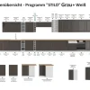 Eckunterschrank 90x90 cm Stilo Grau Küchenzeile Küchenblock Küche Landhaus