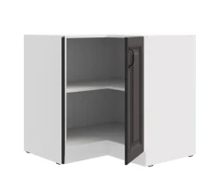 Eckunterschrank 90x90 cm Stilo Grau Küchenzeile Küchenblock Küche Landhaus