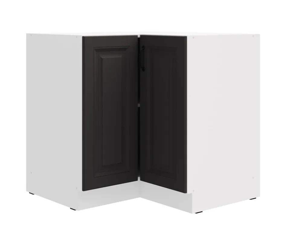 Eckunterschrank 90x90 cm Stilo Grau Küchenzeile Küchenblock Küche Landhaus