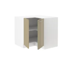 Eckunterschrank 90x90 Lara Cappuccino Hochglanz Küchenzeile Küchenblock Küche