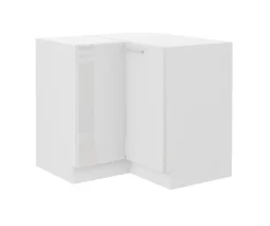Eckunterschrank 90x90 Lara Weiß Hochglanz Küchenzeile Küchenblock Küche