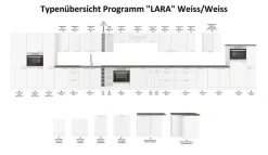 Eckunterschrank 90x90 Lara Weiß Hochglanz Küchenzeile Küchenblock Küche
