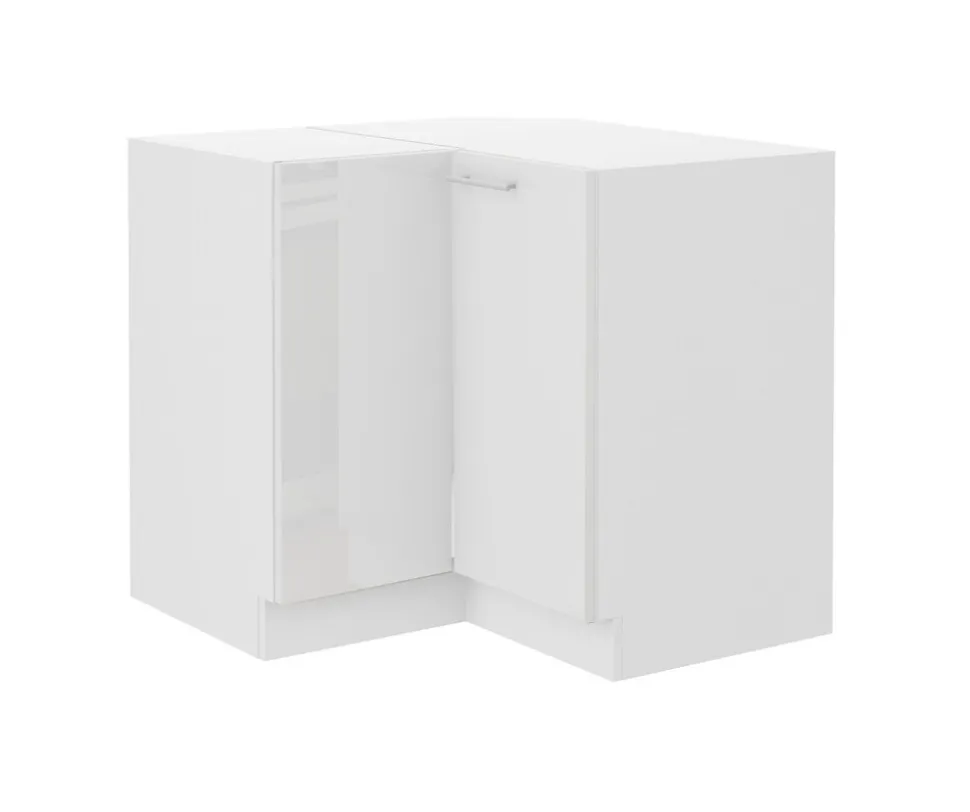 Eckunterschrank 90x90 Lara Weiß Hochglanz Küchenzeile Küchenblock Küche