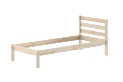 Einzelbett Pino 90x200 cm, mit Lattenrost, natur lackiert
