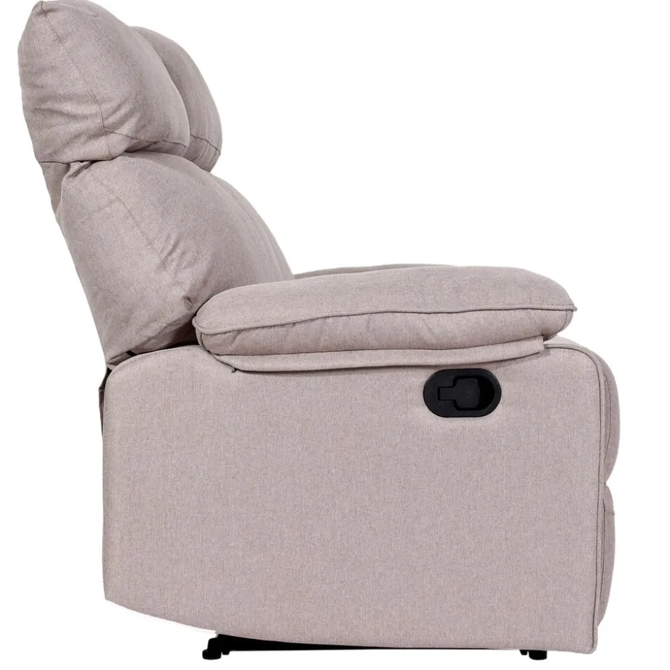 2er Kinosessel MCW-L93, Relaxsessel Fernsehsessel Sofa, Armlehne Liegefunktion Nosagfederung Stoff/Textil ~ grau-braun