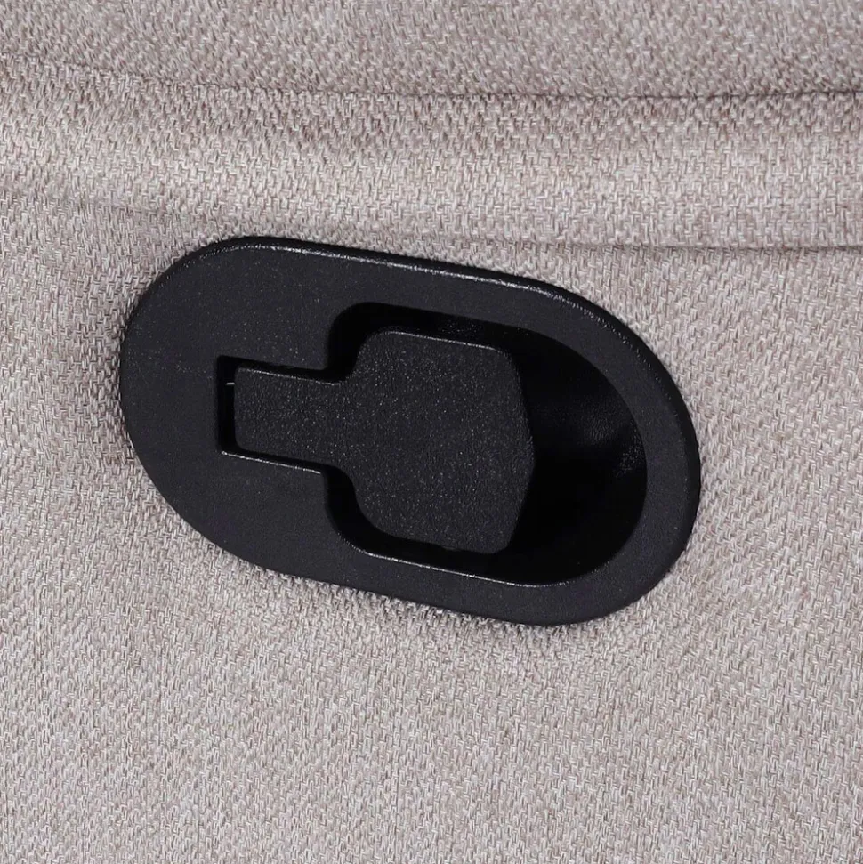 2er Kinosessel MCW-L93, Relaxsessel Fernsehsessel Sofa, Armlehne Liegefunktion Nosagfederung Stoff/Textil ~ grau-braun