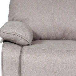 2er Kinosessel MCW-L93, Relaxsessel Fernsehsessel Sofa, Armlehne Liegefunktion Nosagfederung Stoff/Textil ~ grau-braun