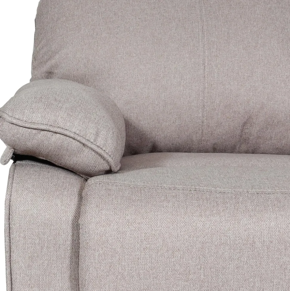 2er Kinosessel MCW-L93, Relaxsessel Fernsehsessel Sofa, Armlehne Liegefunktion Nosagfederung Stoff/Textil ~ grau-braun