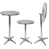 10er-Set Alu-Stehtisch, Bistrotisch, höhenverstellbar 70/110cm Ø=60cm ~ klappbar, Fuß mit Betoneinguss