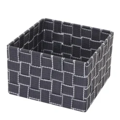4er-Set Aufbewahrungskorb MCW-C37, Dekokorb Korb Körbchen Aufbewahrung Regalkorb Deko 12x19x19cm ~ dunkelgrau