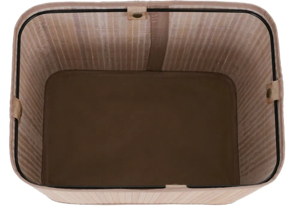 2er-Set Aufbewahrungskorb MCW-C21, Korb Aufbewahrungsbox Ordnungs-/Sortierbox Regalkorb, Bambus 33x33x23cm ~ natur