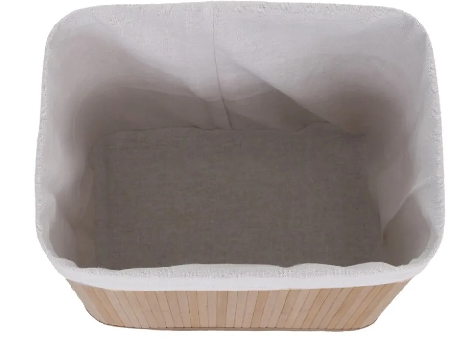 2er-Set Aufbewahrungskorb MCW-C21, Korb Aufbewahrungsbox Ordnungs-/Sortierbox Regalkorb, Bambus 33x33x23cm ~ natur