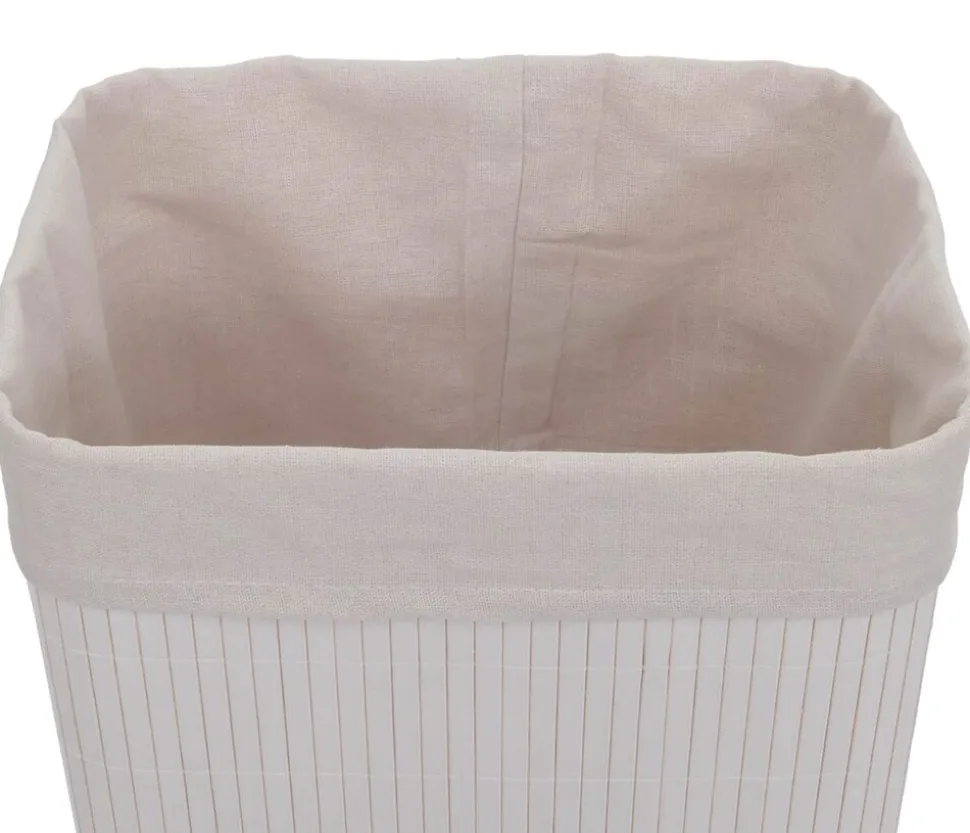 2er-Set Aufbewahrungskorb MCW-C21, Korb Aufbewahrungsbox Ordnungsbox Sortierbox Regalkorb, Bambus 33x33x23cm ~ weiß