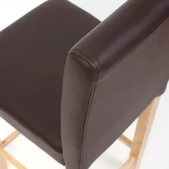 2er-Set Barhocker Cesena Leder ~ braun, helle Füße