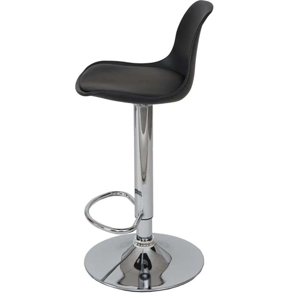 2er-Set Barhocker MCW-B14, Tresenhocker Barstuhl Drehhocker, Kunstleder ~ schwarz
