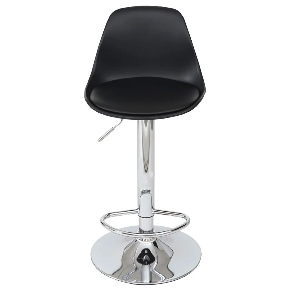 2er-Set Barhocker MCW-B14, Tresenhocker Barstuhl Drehhocker, Kunstleder ~ schwarz