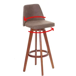 2er-Set Barhocker MCW-C43, Barstuhl Tresenhocker, Holz Textil drehbar ~ Vintage braun, helle Beine