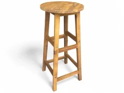 2er-Set Barstuhl aus Akazienholz, ca. 34 x 34 x 76 cm - Braun