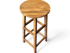 2er-Set Barstuhl aus Akazienholz, ca. 34 x 34 x 76 cm - Braun