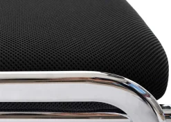 4er-Set Besucherstuhl H401, Konferenzstuhl stapelbar, Stoff/Textil ~ Sitz schwarz, Füße chrom