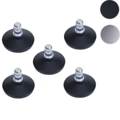 5er-Set Bodengleiter MCW-K73 statt Rollen - fester Stand für Bürostuhl/Esszimmerstuhl, Fußgleiter, Ø 11mm ~ schwarz
