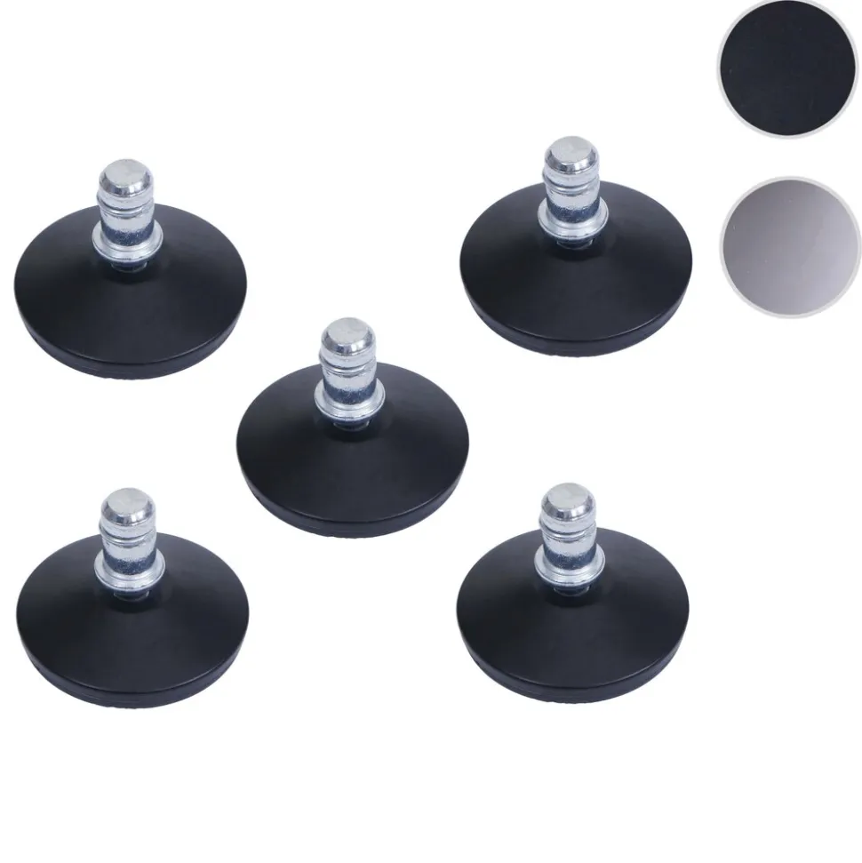 5er-Set Bodengleiter MCW-K73 statt Rollen - fester Stand für Bürostuhl/Esszimmerstuhl, Fußgleiter, Ø 11mm ~ schwarz
