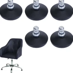 5er-Set Bodengleiter MCW-K73 statt Rollen - fester Stand für Bürostuhl/Esszimmerstuhl, Fußgleiter, Ø 11mm ~ schwarz