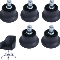 5er-Set Bodengleiter MCW-K72 statt Rollen - fester Stand für Bürostuhl/Esszimmerstuhl, Fußgleiter, Ø 11mm schwarz