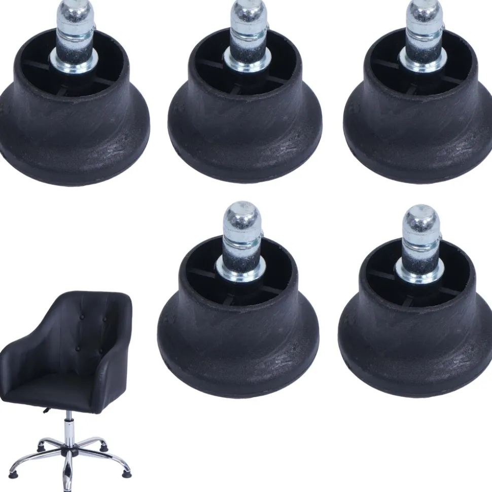 5er-Set Bodengleiter MCW-K72 statt Rollen - fester Stand für Bürostuhl/Esszimmerstuhl, Fußgleiter, Ø 11mm schwarz