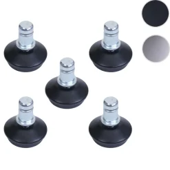 5er-Set Bodengleiter MCW-K74 statt Rollen - fester Stand für Bürostuhl/Esszimmerstuhl, Fußgleiter, Ø 11mm ~ schwarz